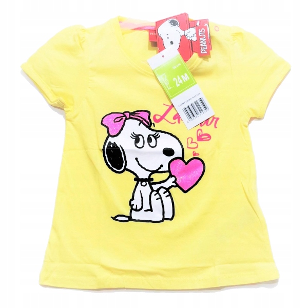 Urocza bluzeczka SNOOPY Peanuts 92 t-shirt bawełna