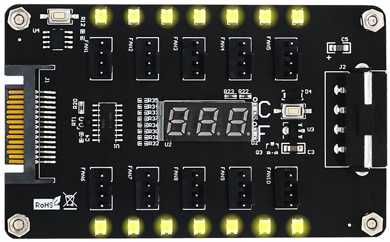 Купить Разветвитель вентилятора PWM HUB, 10x 4-контактный RGB светодиод: отзывы, фото, характеристики в интерне-магазине Aredi.ru