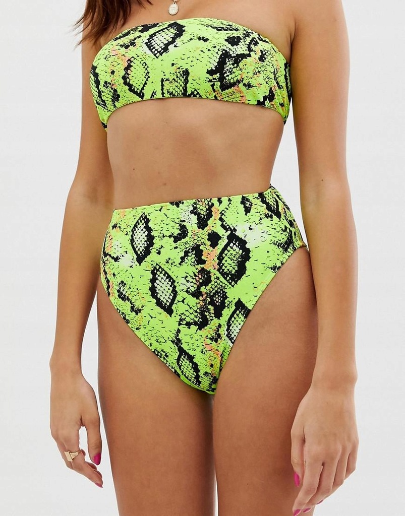 ASOS DESIGN__XDN DÓŁ OD BIKINI W WĘŻOWY WZÓR __M