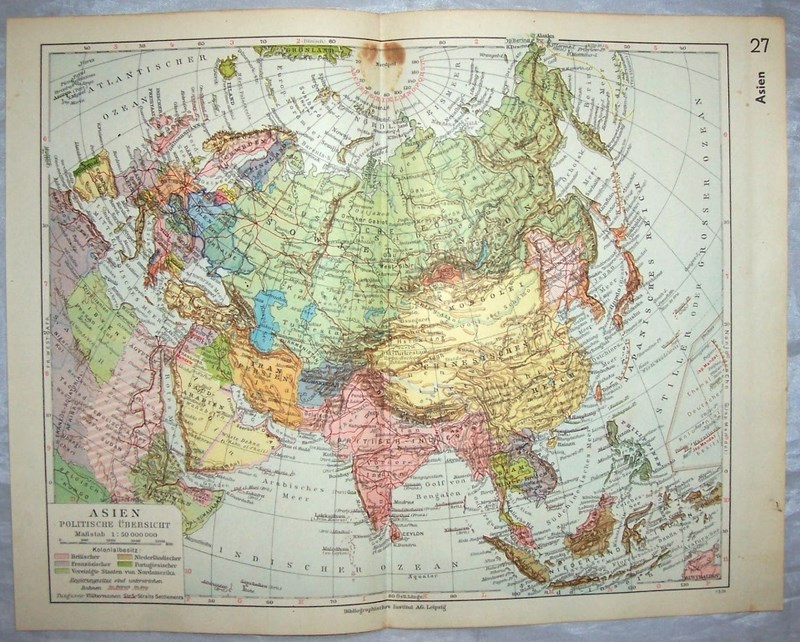 AZJA. Mapa 1935.