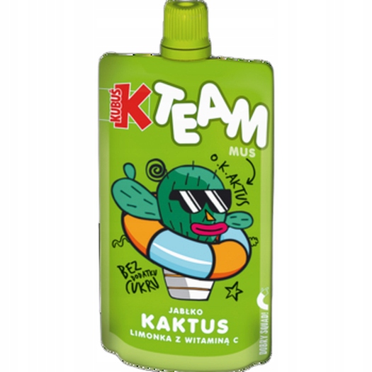 Kubuś mus team jabłko kaktus limonka z witaminą c 100 g