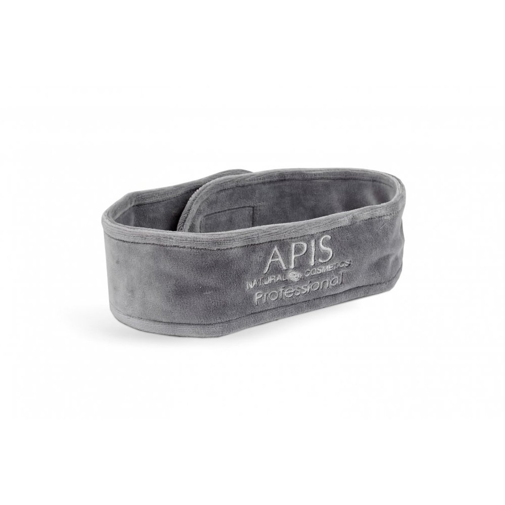 APIS Opaska kosmetyczna welurowa z logo szara