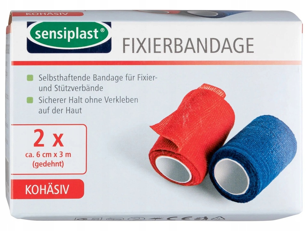 Sensiplast | Kohezyjny bandaż mocujący 6 cm x 3 m