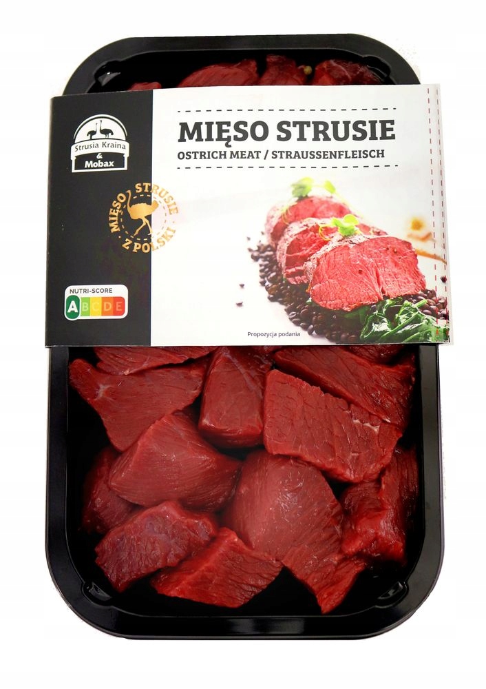 MIĘSO STRUSIE polskiej produkcji - gulasz 400g