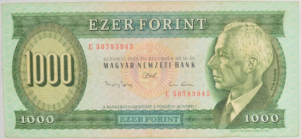 3.Węgry, 1 000 Forintów 1993, P.176.b, St.3+