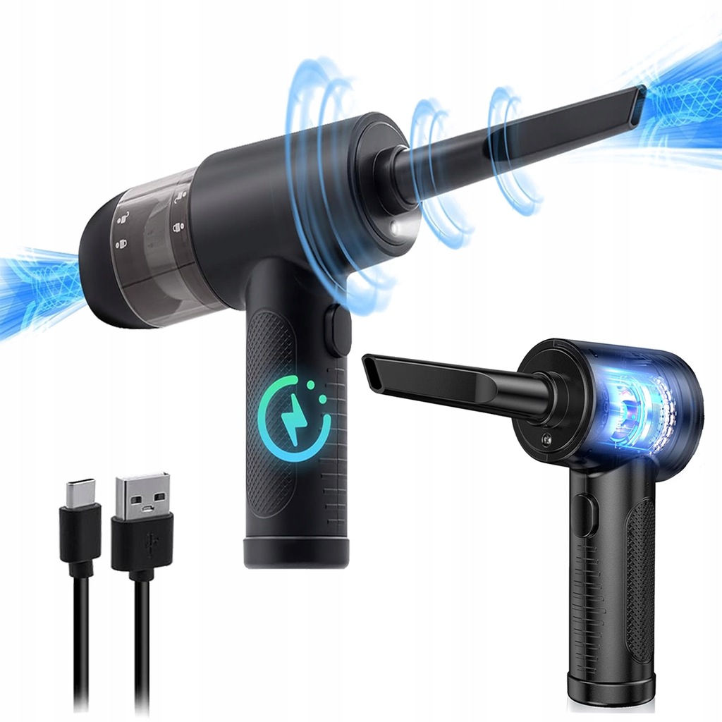 ELEKTRYCZNA DMUCHAWA KURZU AKUMULATOROWY RĘCZNY 6000PA DO DOMU SAMOCHODU