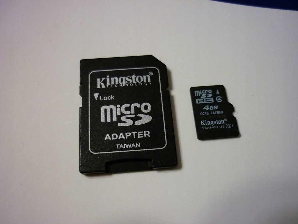 Karta pamięci SDHC Kingston microsd 4 GB adapter