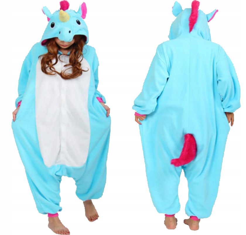 KOMPLET DRESOWY ONESIE KIGURUMI JEDNOROŻEC XL 42