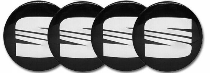 SEAT LOGO NAKLEJKA EMBLEMAT 90mm ALUMINIOWY 4szt