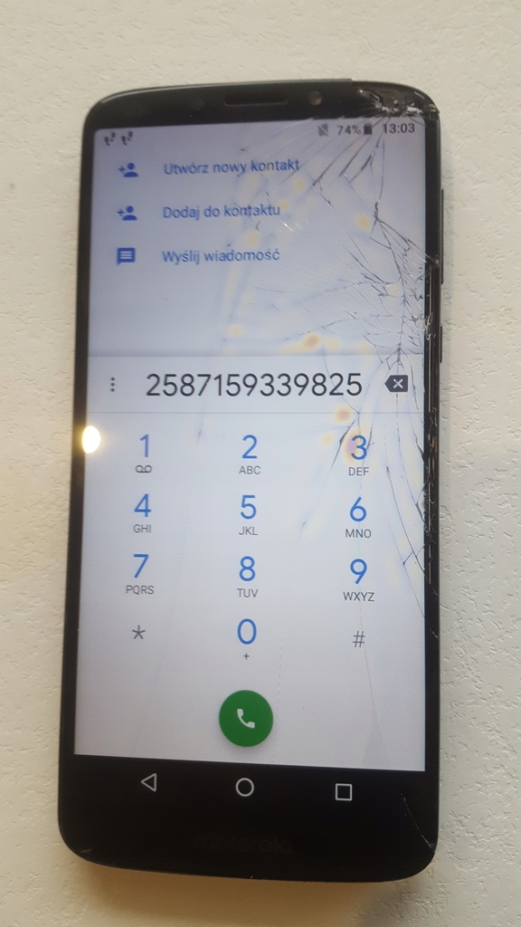 Lcd motorola E5 plus org sprawny.szkło pekniete