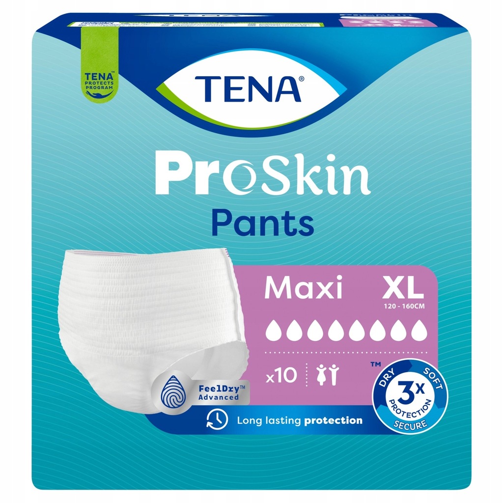 Majtki chłonne Pieluchomajtki Pieluchy dla dorosłych Tena Maxi XL 10 sztuk