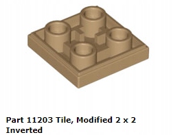 Lego Tile 4x4 inverted DARK TAN 11203 1 szt