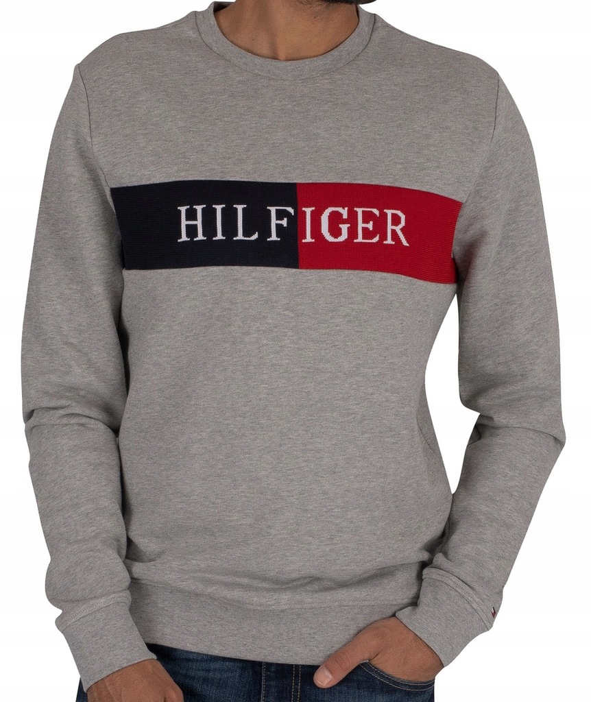 Tommy Hilfiger bluza męska Szara.Mod .Intarasia L