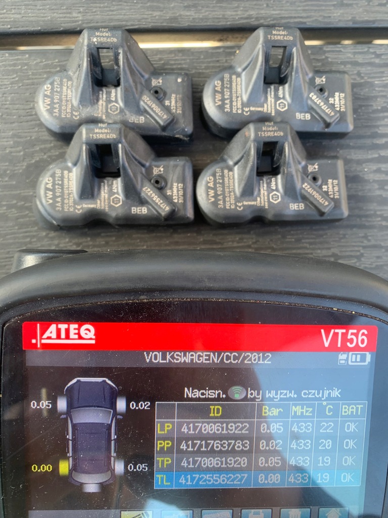 Czujniki ciśnienia TPMS VW PASSAT B7 CC TIGUAN
