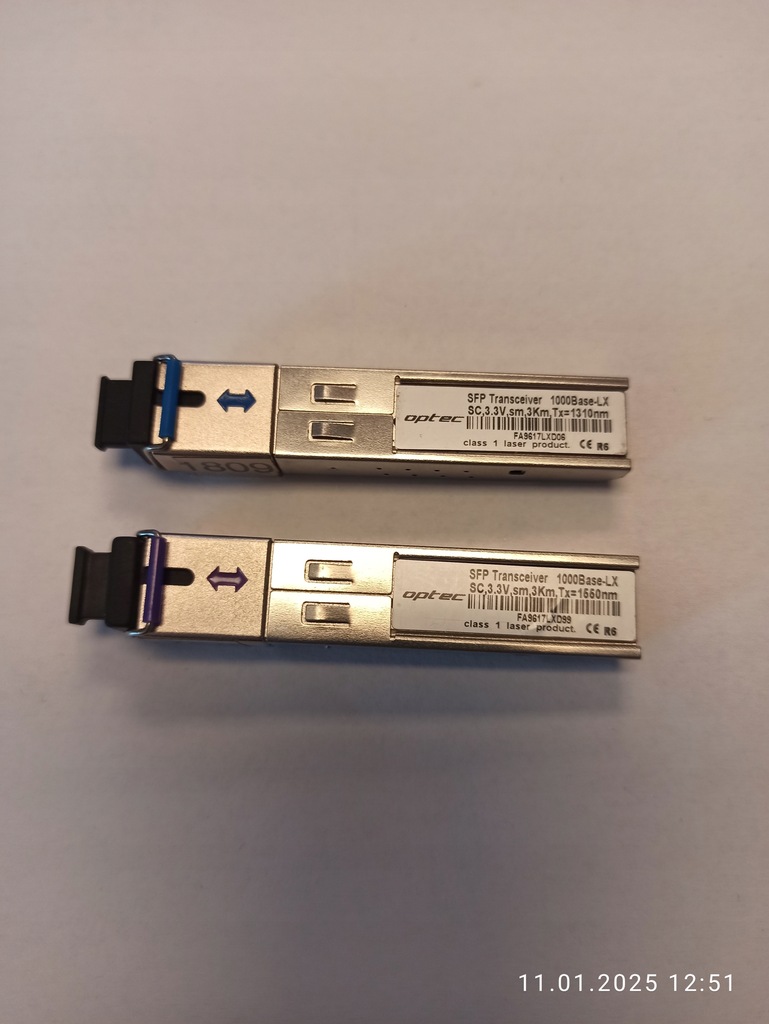 wkładki SFP 1.25 Gbps SC SM 3 km