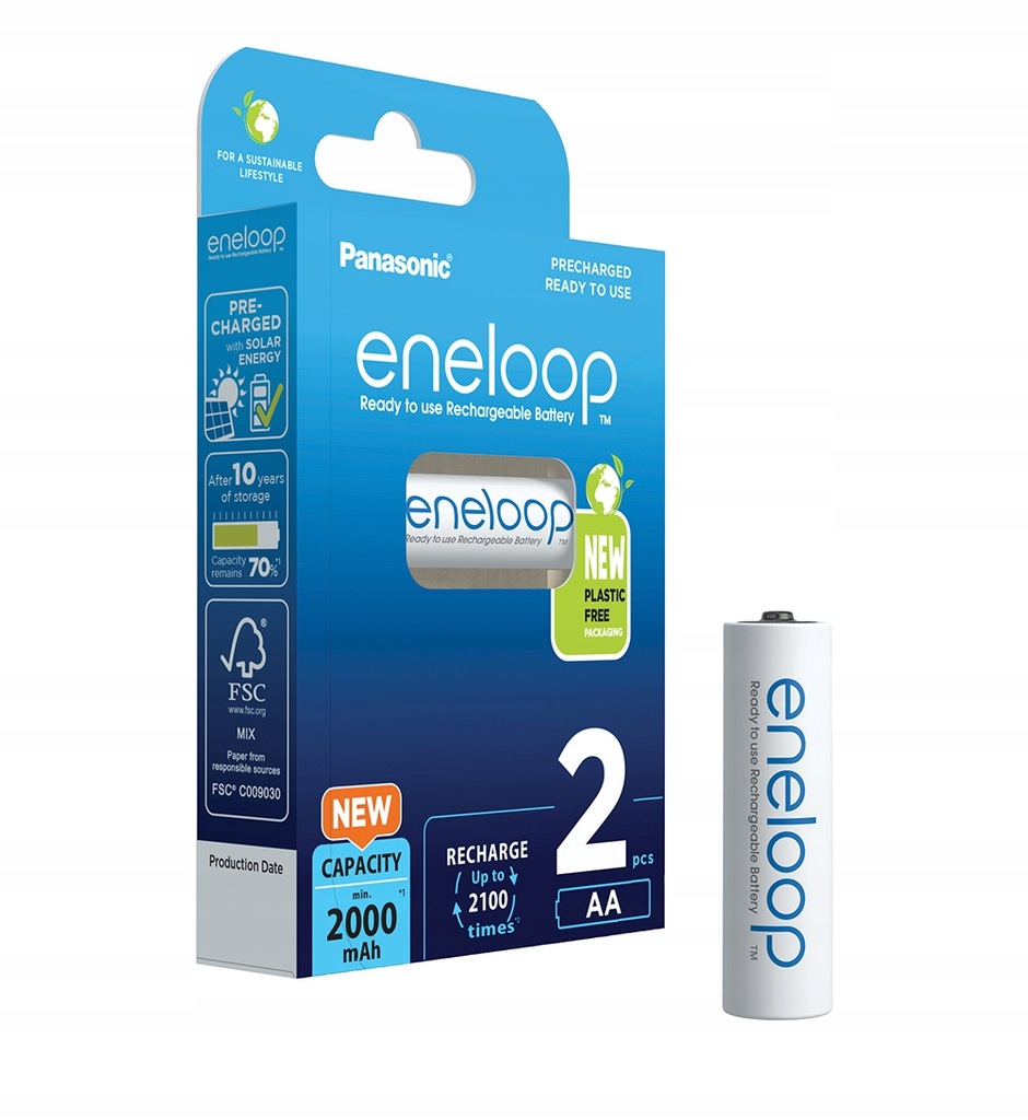 2x AKUMULATORKI PANASONIC ENELOOP AA 2000mAh BL