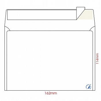 Koperta biała C6 SK bez paska 114x162 mm karton