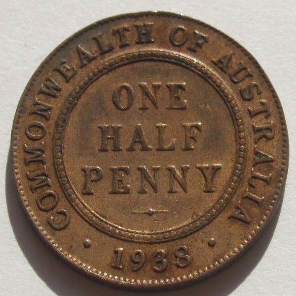 Australia 1/2 penny 1938