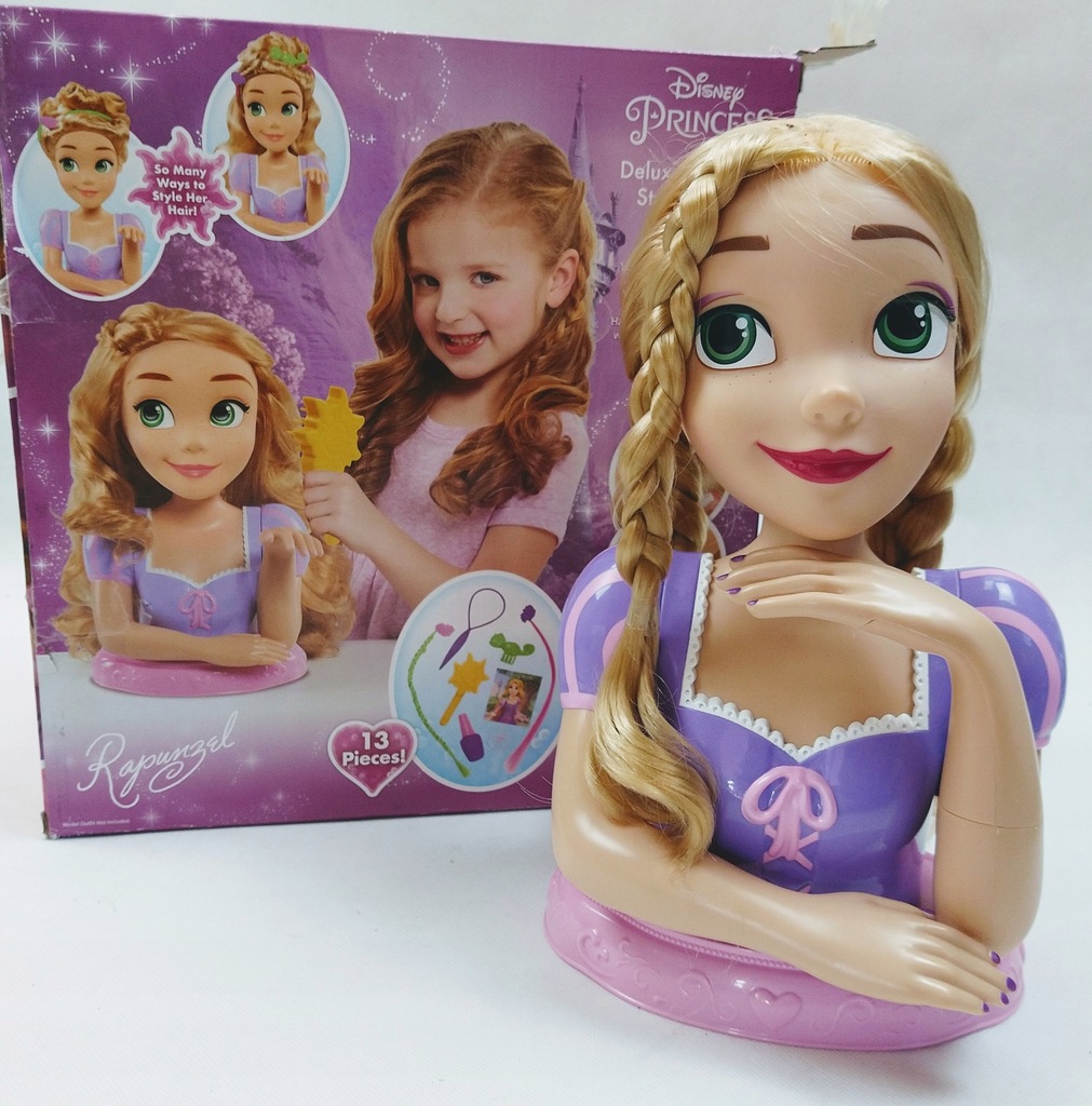 Disney głowa do stylizacji manicure Roszpunka 30cm