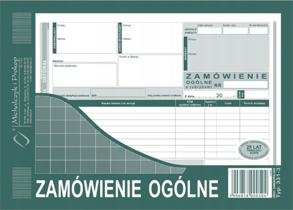 Zamówienie ogólne a5 331-3 Michalczyk i Prokop