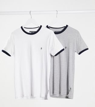 FRENCH CONNECTION T-SHIRT 2-PACK MĘSKI M 1DCA