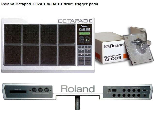 ROLAND OCTAPAD II PAD-80 MIDI DRUM TRIGGER PADS