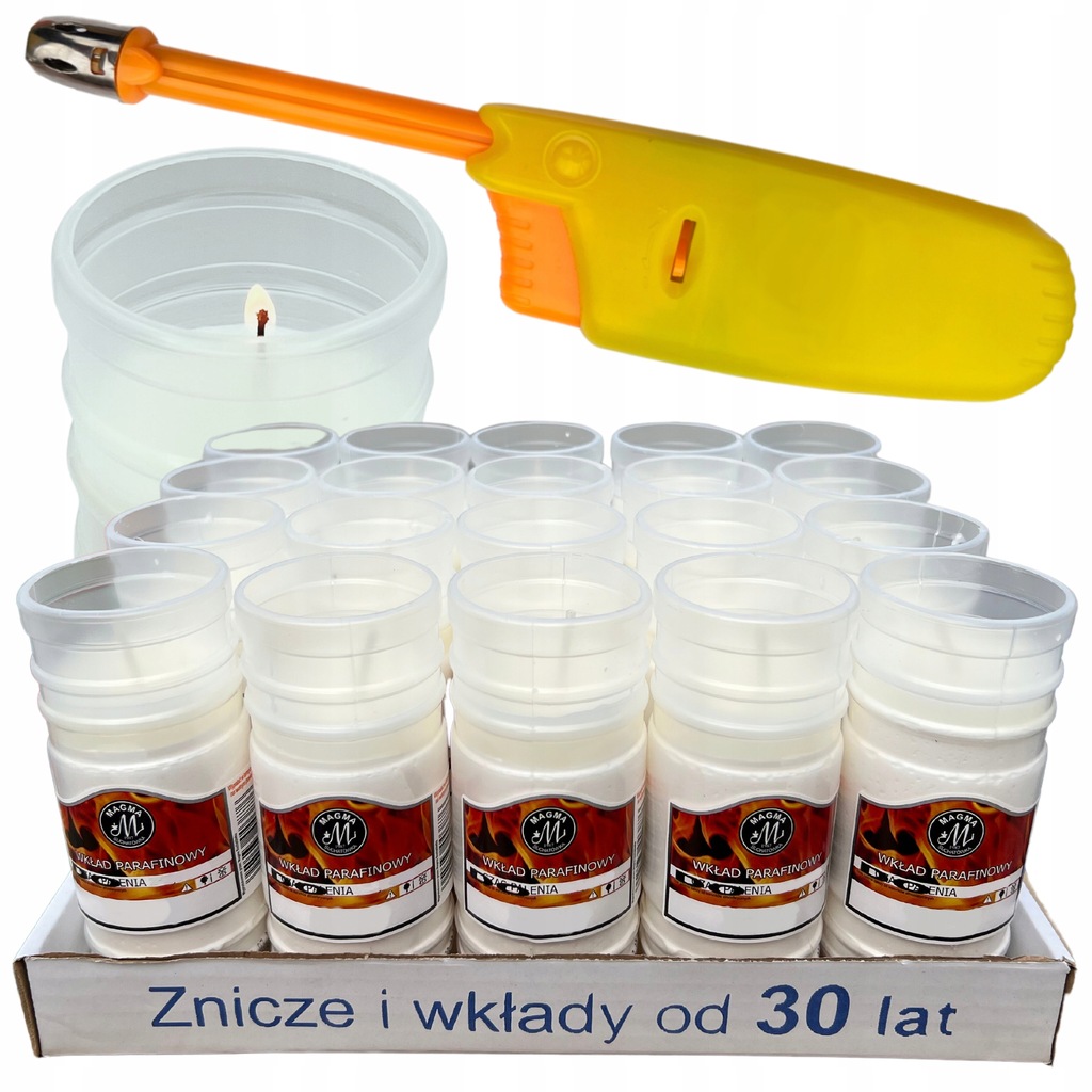 Wkłady Wkład do zniczy parafinowe znicze 96h Wp5 16szt Całoroczne + Gratis