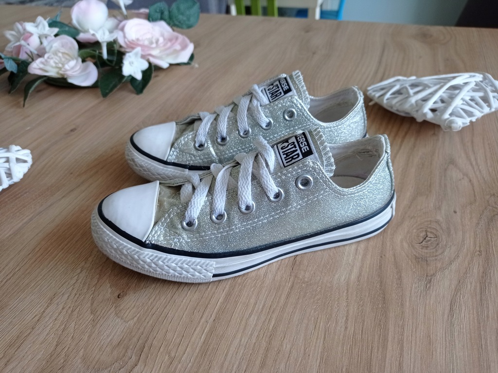 Converse srebrne trampki tenisówki 28,5 29 brokat