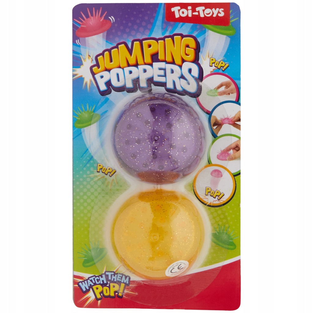 Wyskakujące meduzy hop Toi-toys zabawka dla dzieci 2 SZTUKI fiolet i zółć