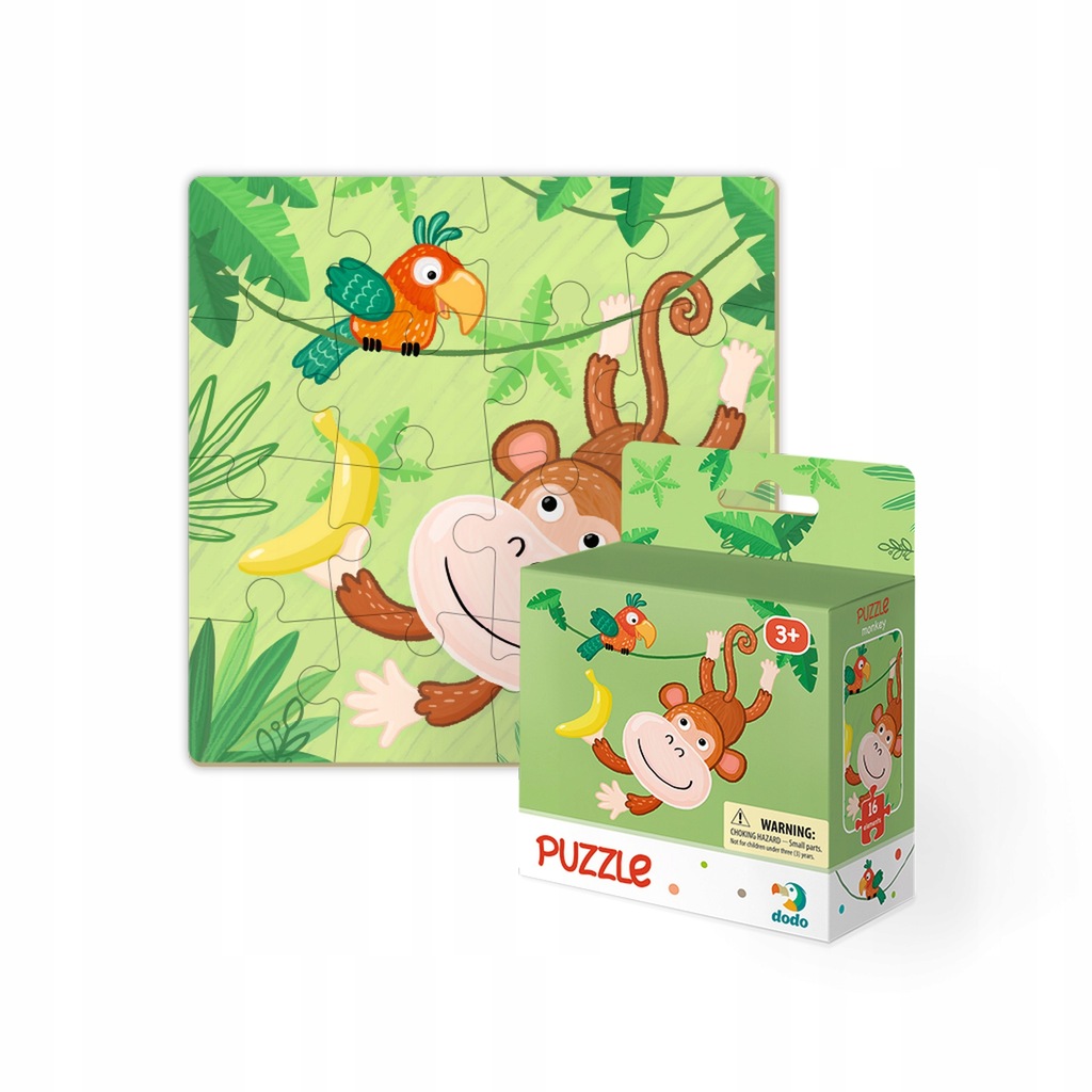 Puzzle kieszonkowe 16 elementów małpka