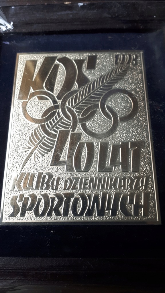 40 LAT KLUBU DZIENNIKARZY SPORTOWYCH-PLAKIETA