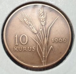 *TURCJA [0677]*10 Kurus 1966 (10 kuruszy)