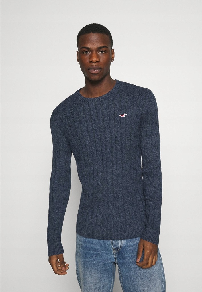 HOLLISTER SWETER MĘSKI GRANATOWY Z LOGO XS 1XAA