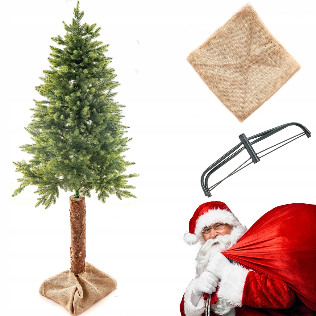 SZTUCZNA CHOINKA NA PNIU 170 cm FULL PE 01 100% JASNOZIELONA SILIKONOWA