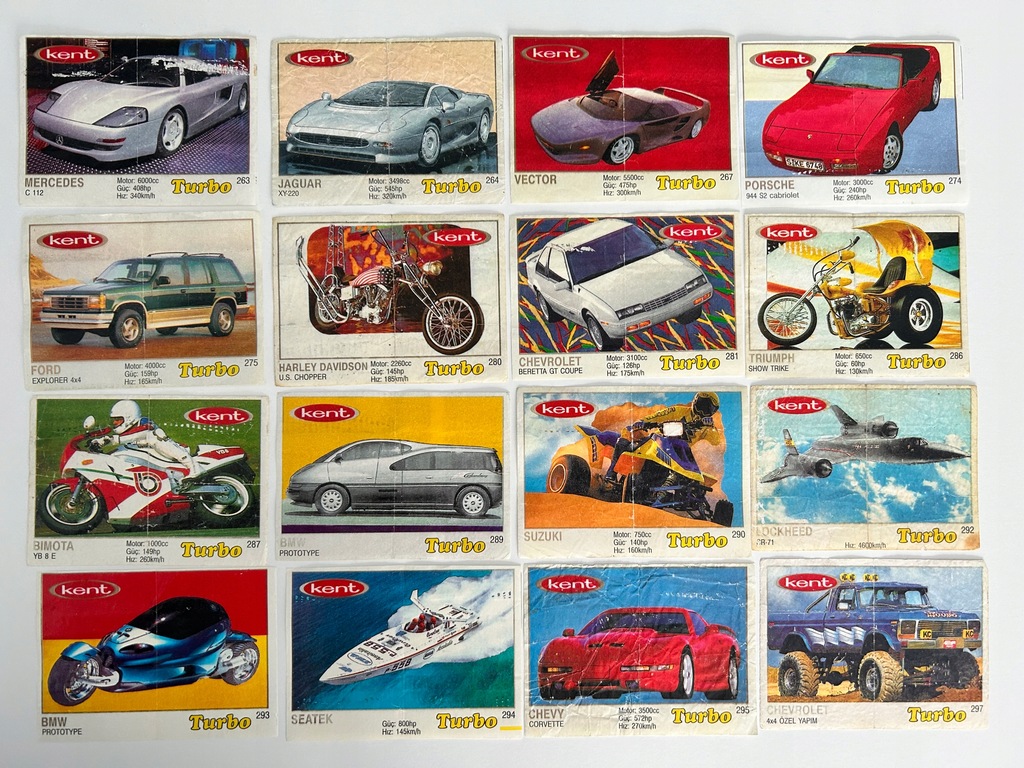 Obrazki z gum Turbo Kent 261-330 Silver Thin Frame - Srebna ramka - 31szt.