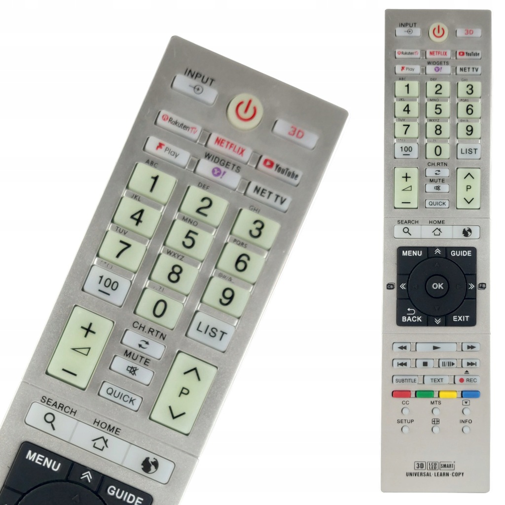 Pilot do Smart TV TOSHIBA | NETFLIX YouTube 3D WWW