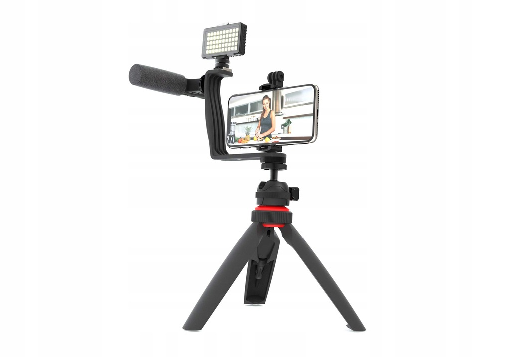 Zestaw wideo vlogger digipower z lampą wideo i mikrofonem