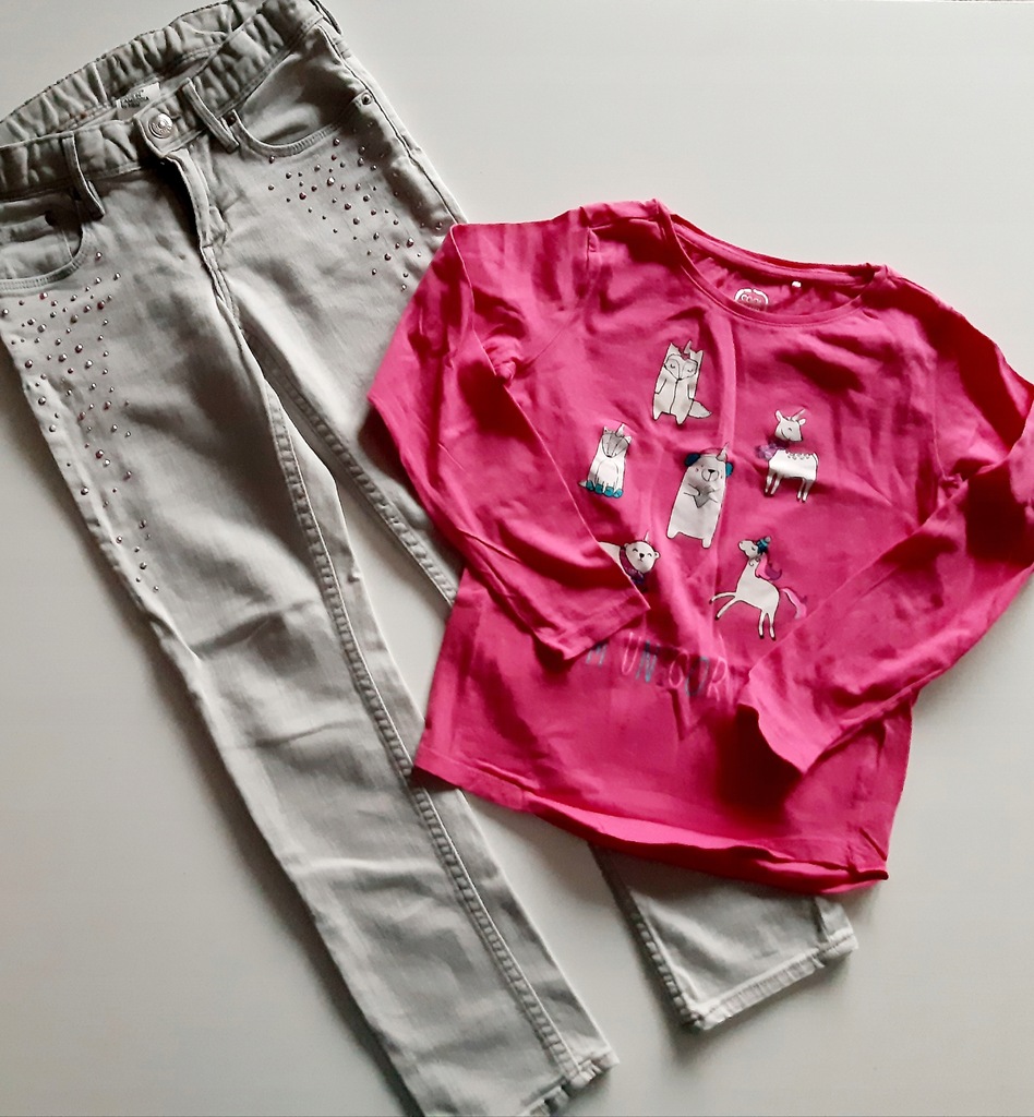Bluzka + spodnie - CoolClub,H&M- r.128-idealne