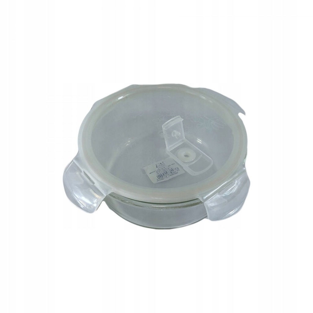 Pojemnik szklany na żywność biały okrągły