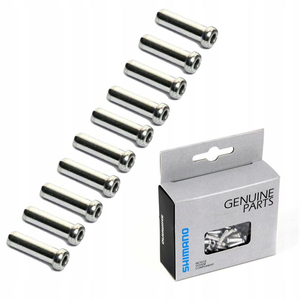 Nowy komplet 10x końcówek linek przerzutek ALU - oryginalny produkt SHIMANO