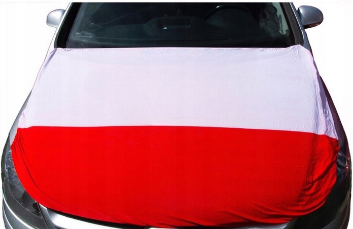 Pokrowiec na Maskę Samochodu 120x145 Flaga Polski