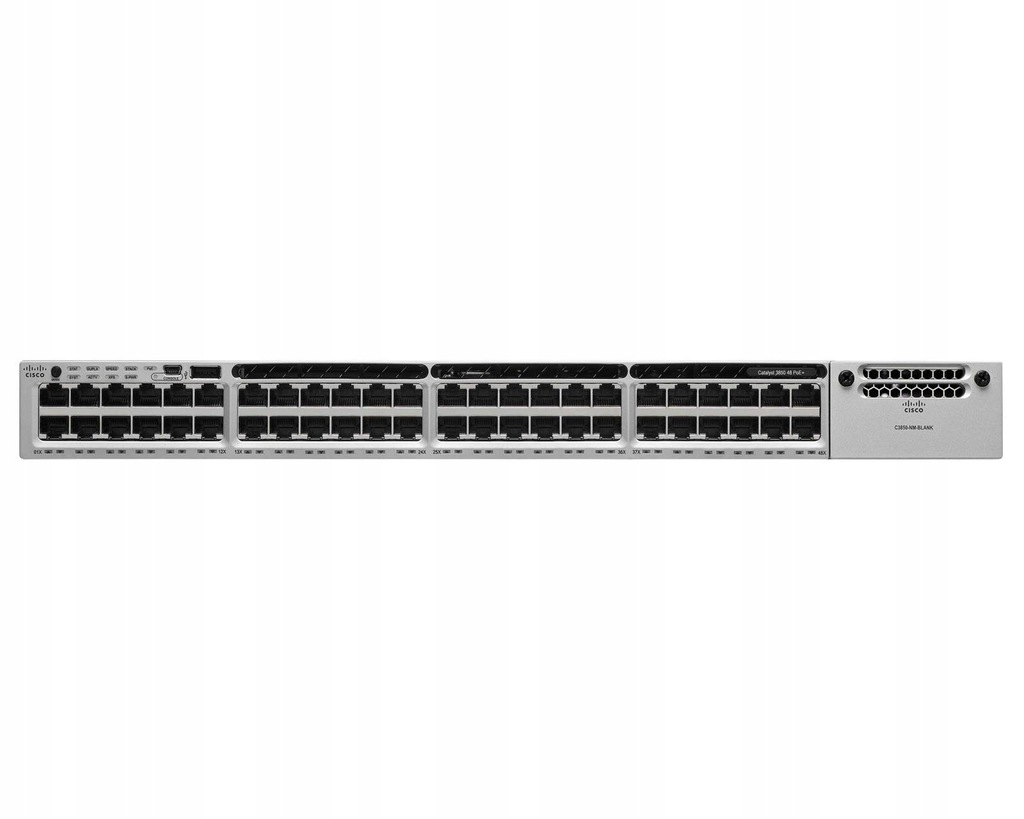 WS-C3850-48P-L 48x1G RJ45 435W PoE+ Zasilacz 715W LAN Base Cisco 3850 Switc
