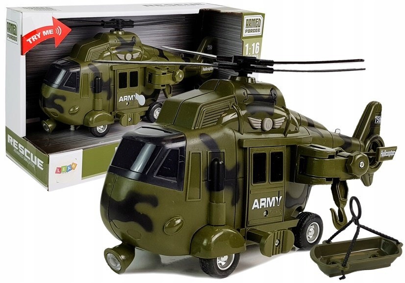 Helikopter Wojskowy Ratunkowy 1:16 Hak Dźwięk Świa