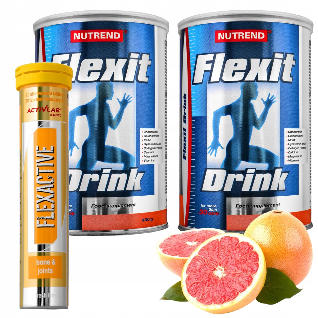 NUTREND FLEXIT DRINK 2 x 400g + FLEXACTIVE 20 TAB