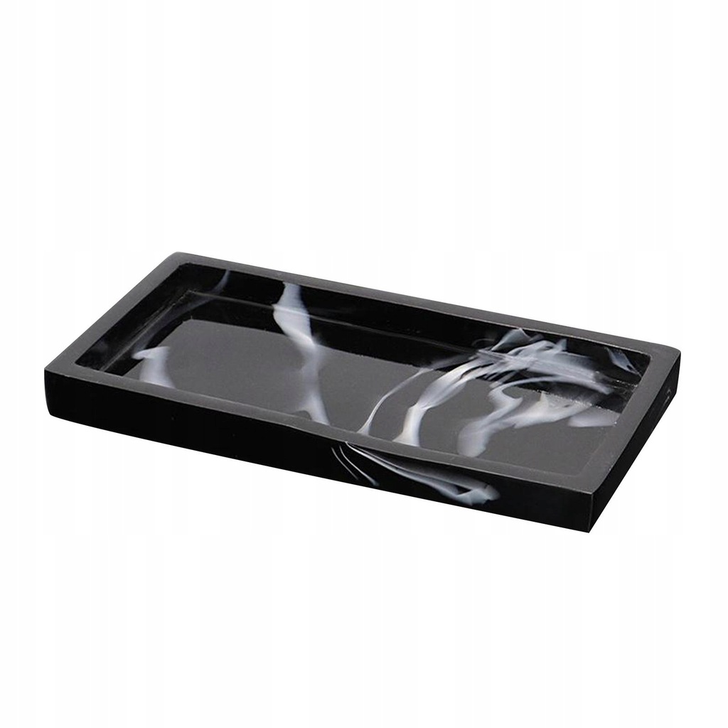 Imitation Marble Resin Tray Bathroom Storage Black