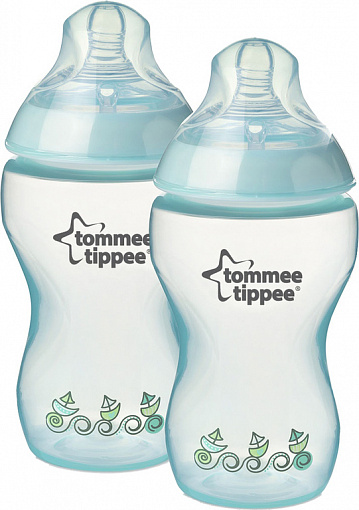 Butelka dekorowana niebieska Tommee Tippee Closer to Nature 2x260 ml