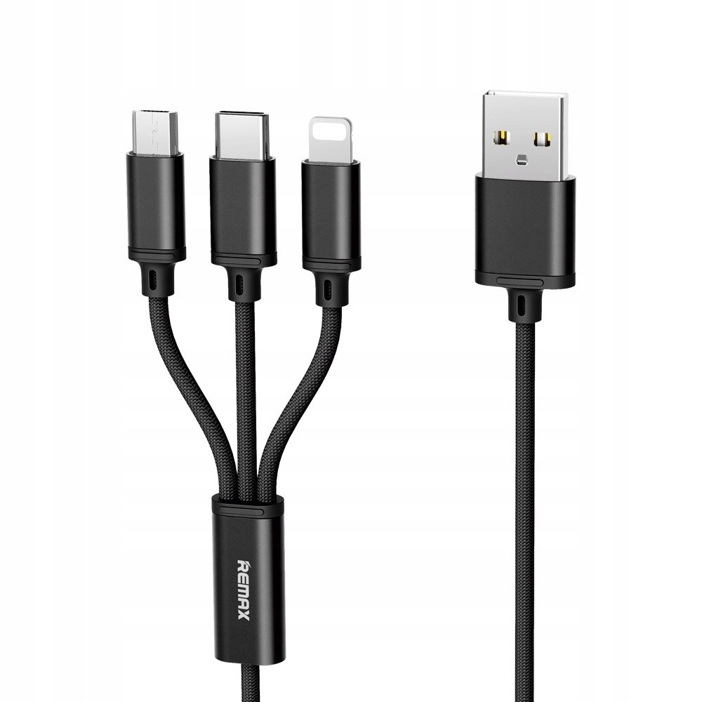 kabel 3w1 USB - micro USB / Lightning/ USB-C 1,15M