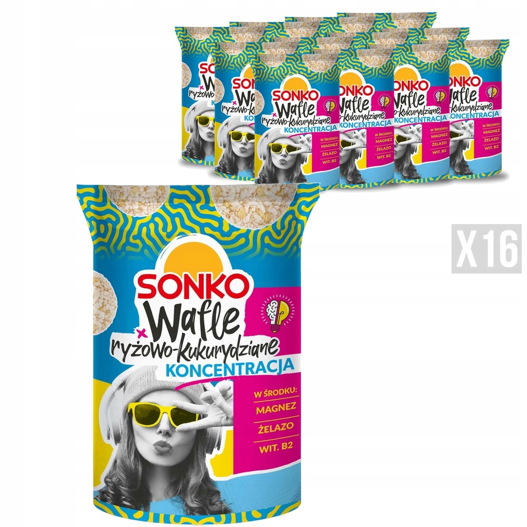 Sonko Wafle Ryżowo-Kukurydziane Koncentracja x16