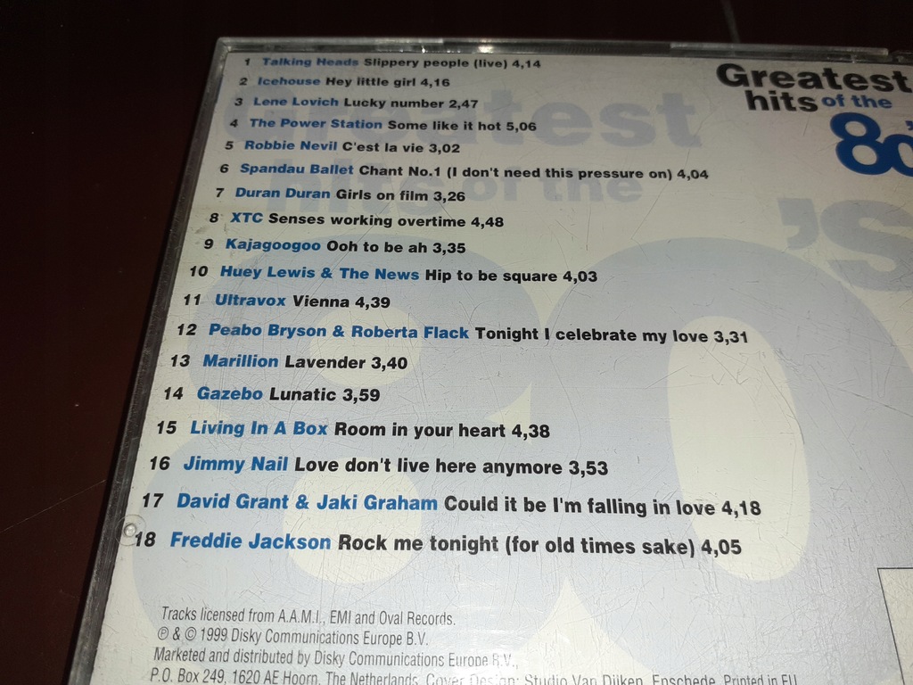 Greatest hits of the 80's Icehouse Gazebo Marillio 12900701197