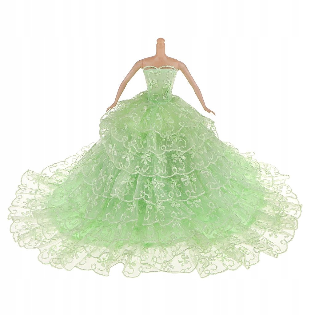 Zielona suknia ślubna dla panny młodej i